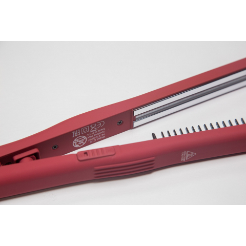 Q1R Be-Uni Professional Утюжок-расческа Про для выпрямления волос с зеркальным титановым покрытием 