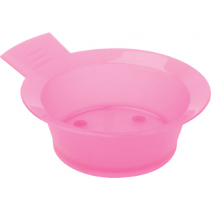 Чаша для краски DEWAL, розовая, с ручкой, с резинкой на дне 300 мл.