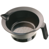 Чаша для краски DEWAL, черная,с ручкой и носиком, с резинкой на дне 260 мл