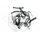 DEWAL RES032 Резинки для волос черн./белые, силикон., midi (50шт.)