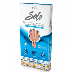 Восковые полоски для тела ITALWAX 12 шт+салфетки Масло авокадо и витамин Е 