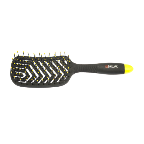 BNN-82 Щетка массажная DEWAL BANANA black прямоугольная, пластиковый штифт, 13 рядов