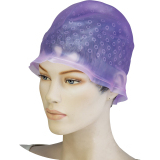 СА-091-А Шапочка для мелирования с крючком, силиконовая, фиолетовая