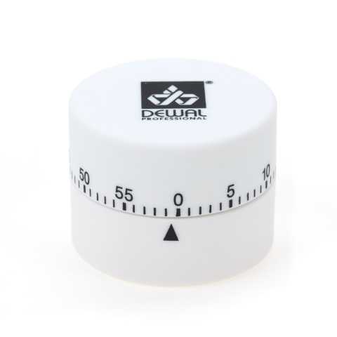 NTM11white DEWAL Таймер механический круглый, белый, 4,5*6 см