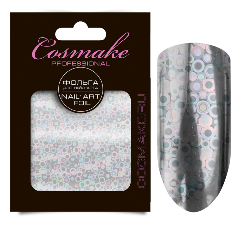 Cosmake 68 Фольга переводная для дизайна ногтей, 1 метр Круги голографика