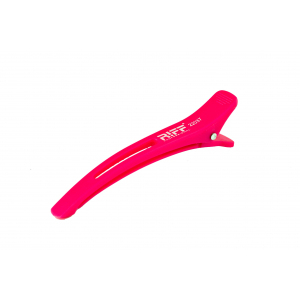 Riff Зажим пластик розовый с резинкой 11 см, (6 шт/упак.)