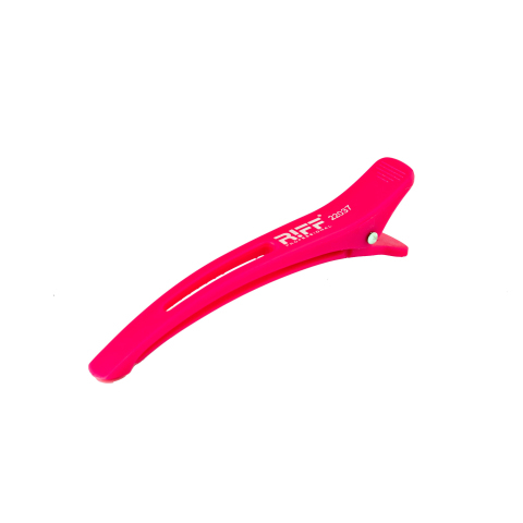 Riff Зажим пластик розовый с резинкой 11 см, (6 шт/упак.)