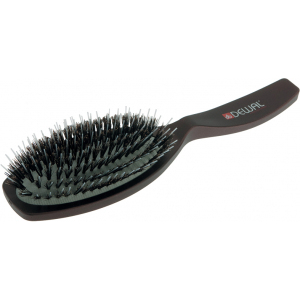 BR-6302 DEWAL Щетка массажная Coffee, натуральная щетина+пластиковый штифт