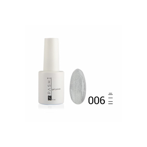 Цветной гель-лак PASHE №006 Серебрянный дождь, 9 мл.