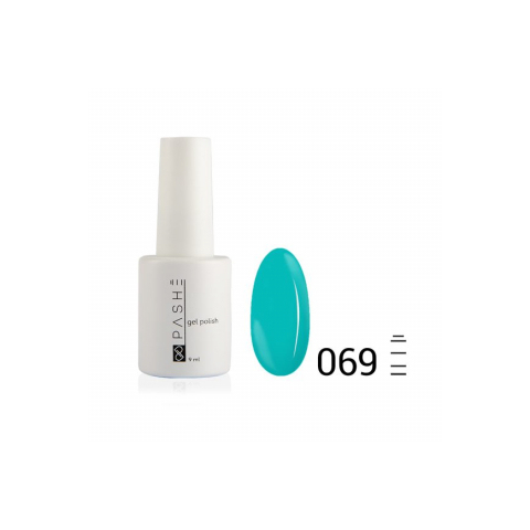 Цветной гель-лак PASHE №069 Тропический бирюзовый, 9 мл.