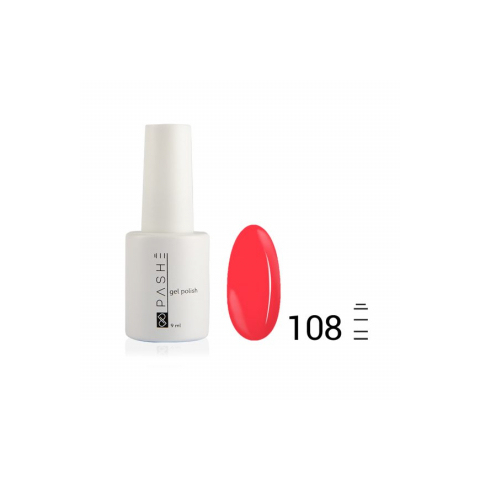 Цветной гель-лак PASHE №108 Клубничный коктейль, 9 мл.