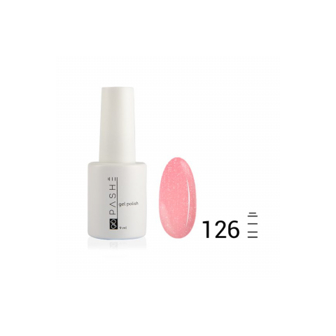 Цветной гель-лак PASHE №126 Мерцающий розовый, 9 мл.