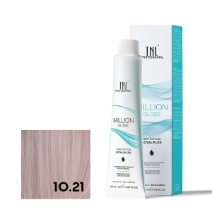 TNL 10.21 Крем-краска для волос Million Gloss, платиновый блонд фиолетовый пепельный, 100 мл.