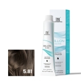 TNL 5.81 Крем-краска для волос Million Gloss, светлый коричневый шоколадный пепельный, 100 мл.