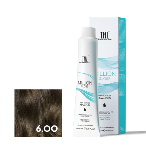 TNL 6.00 Крем-краска для волос Million Gloss, темный блонд интенсивный, 100 мл.