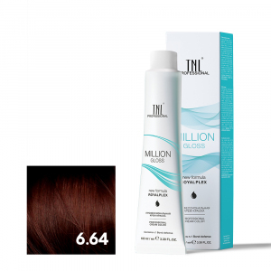 TNL 6.64 Крем-краска для волос Million Gloss, темный блонд красный медный, 100 мл.