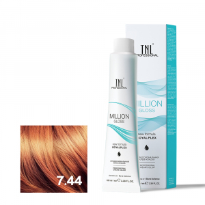 TNL 7.44 Крем-краска для волос Million Gloss, блонд медный интенсивный, 100 мл.