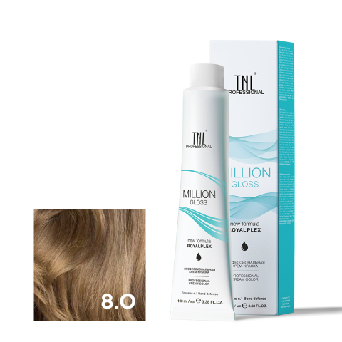TNL 8.0 Крем-краска для волос Million Gloss, светлый блонд, 100 мл.