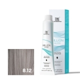 TNL 8.12 Крем-краска для волос Million Gloss, светлый блонд пепельный перламутровый, 100 мл.