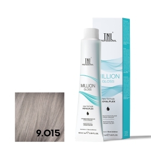 TNL 9.015 Крем-краска для волос Million Gloss, очень светлый блонд пастельный стальной, 100 мл.