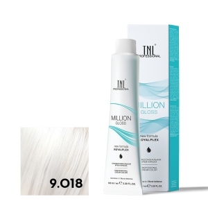 TNL 9.018 Крем-краска для волос Million Gloss, очень светлый блонд прозрачный лакричный, 100 мл.