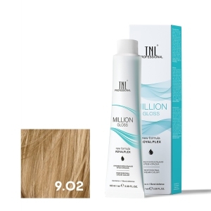 TNL 9.02 Крем-краска для волос Million Gloss, очень светлый блонд прозрачный фиолетовый, 100 мл.