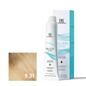 TNL 9.31 Крем-краска для волос Million Gloss, очень светлый блонд золотистый бежевый, 100 мл.