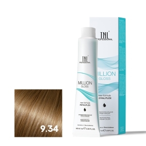 TNL 9.34 Крем-краска для волос Million Gloss, очень светлый блонд золотистый медный, 100 мл.