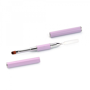 386025 TNL Кисть-шпатель для акрил-геля в футляре лиловая