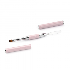 386032 TNL Кисть-шпатель для акрил-геля в футляре персиковая