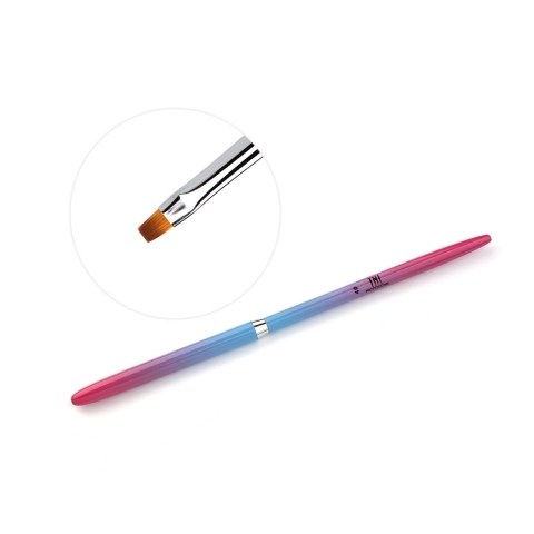 386087 Омбре Кисть для геля квадратная №4 розово-голубая