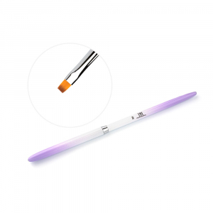 386681 Омбре Кисть для геля квадратная №6 фиолетово-белая