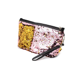 364725 Косметичка с пайетками Русалка прямоугольная, розовый/золотой