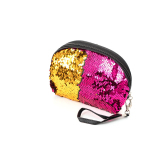 364749 Косметичка с пайетками Русалка полукруглая, малиновый/золотой