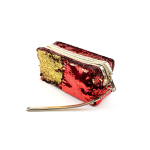 364817 Пенал с пайетками Русалка красный/золотой