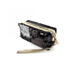 364824 Пенал с пайетками Русалка серебряный/черный