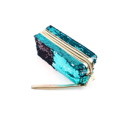 365067 Пенал с пайетками Русалка розовый/голубой