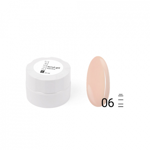 Акригель для наращивания ногтей PASHE №06 камуфляж натурально-бежевый, 10 мл.