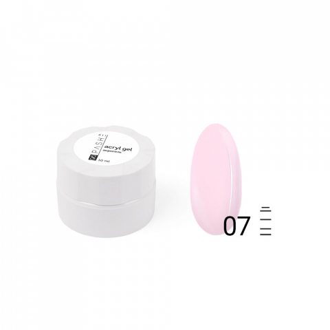 Акригель для наращивания ногтей PASHE №07 камуфляж пудровый розовый, 10 мл.