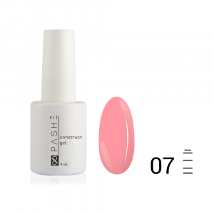 Моделирующий гель PASHE №07 камуфлирующий тепло-розовый, 9 мл.