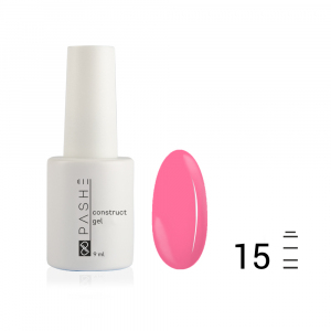 Моделирующий гель PASHE №15 камуфлирующий ярко-розовый, 9 мл.