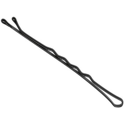 307/60 МАТТ Невидимки Ставвер Карбон черные, волна, 70 мм, 60 шт/упак.