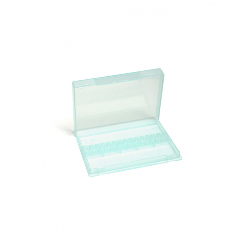 Контейнер для фрез пластиковый прозрачно-бирюзовый