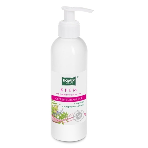 Крем для снятия усталости и отечности с чередой и камфорным маслом и наносеребром, 200 мл.
