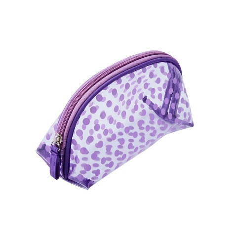 BG-12 purple Dewal Косметичка Горох фиолетовая, 19*8,5*11,5 см