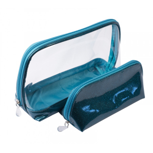 BG-326 Dewal Набор косметичек Северное сияние, фиолетовый 24*9,5*17,5/18,5*7,5*9,5 см