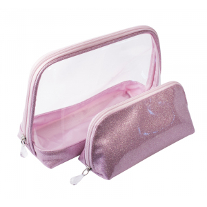 BG-325 Dewal Набор косметичек Северное сияние, фиолетовый 24*9,5*17,5/18,5*7,5*9,5 см