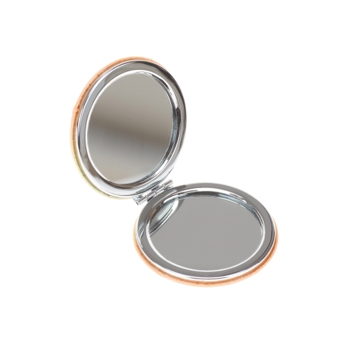 MR-23 DEWAL Зеркало карманное круглое Смайлик поцелуй, 60*60*0,9 мм