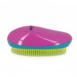 DBT-02 DEWAL Щетка массажная овальная, для легкого расчесывания волос, розово-сине-желтый