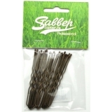 С375 МАТТ Шпильки Ставвер Карбон коричневые, волна, 75 мм, 20/упак.